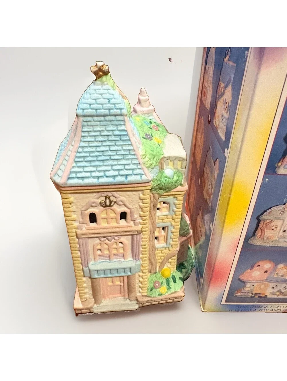 Easter Bunny Vintage Porcelain Light Up Village House House With Cord